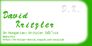 david kritzler business card